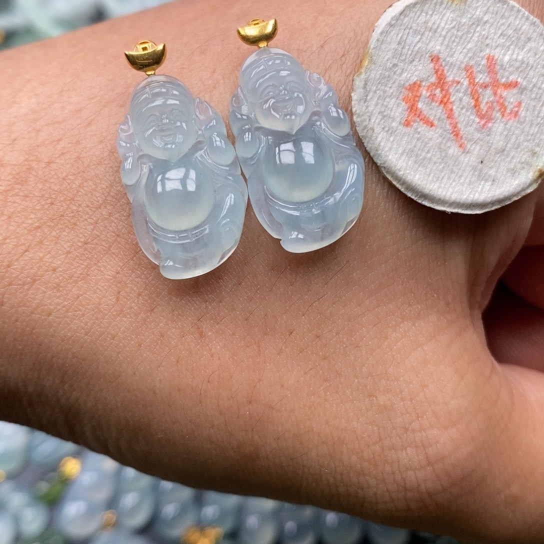 翡翠18K金镶嵌颈饰多样性发货拍一发一