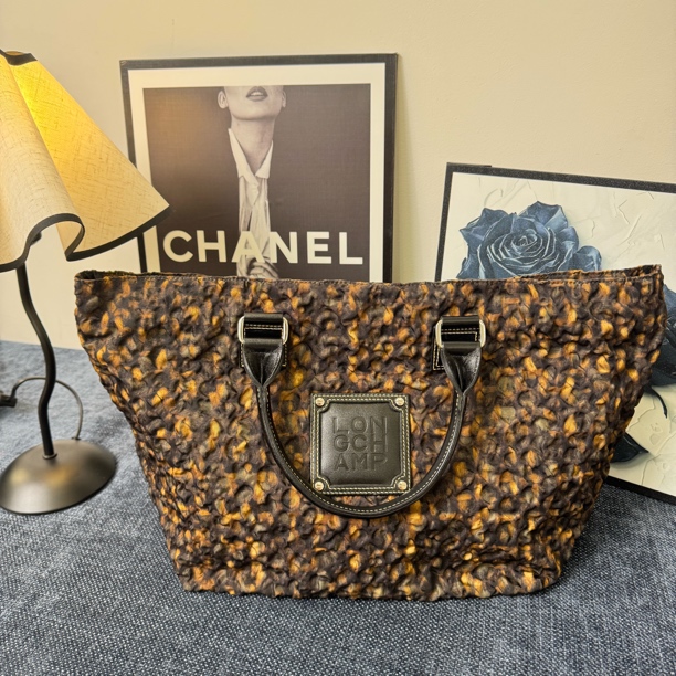 95新 LONGCHAMP/珑骧 【冰】褶皱托特包