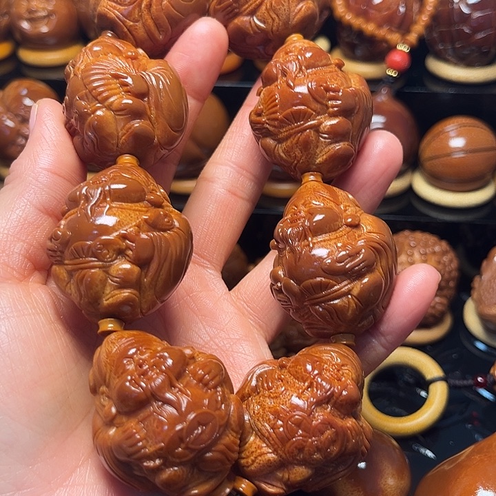 橄榄核手串/手链锐**取财神一条，3.5