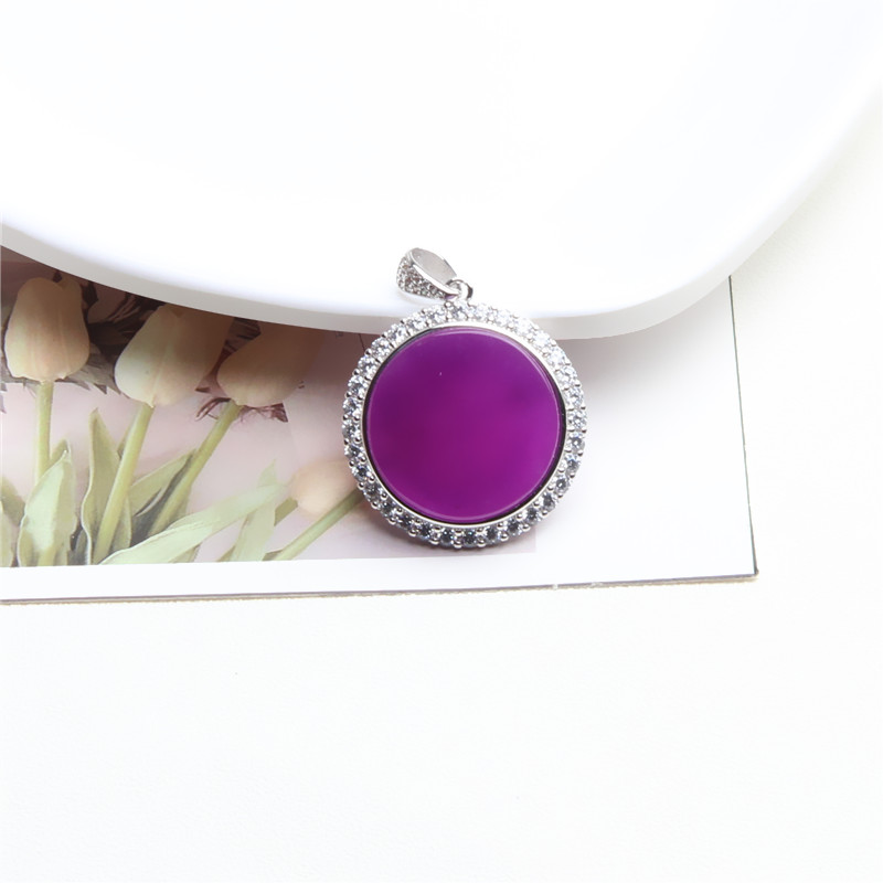 精美冰果酱葡萄紫圆牌吊坠 K0956 多样性可选发一