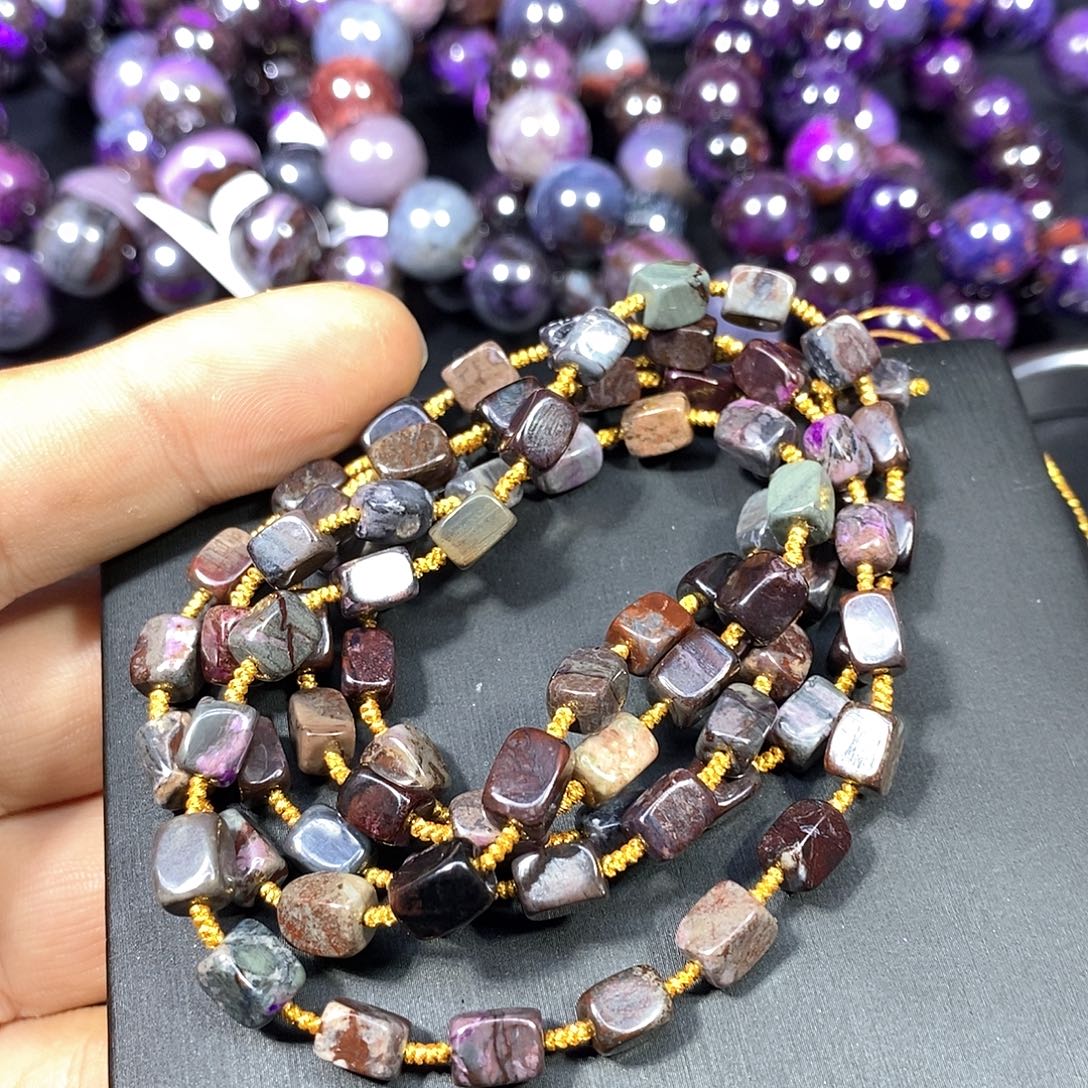 苏纪石（舒俱来）未镶嵌南非舒俱来泥地方糖腰链