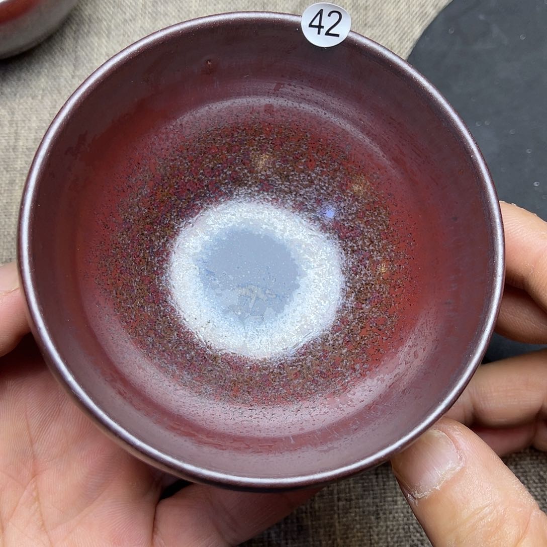 茶盏龙窑柴烧柿红钵钵器型9.4口径
