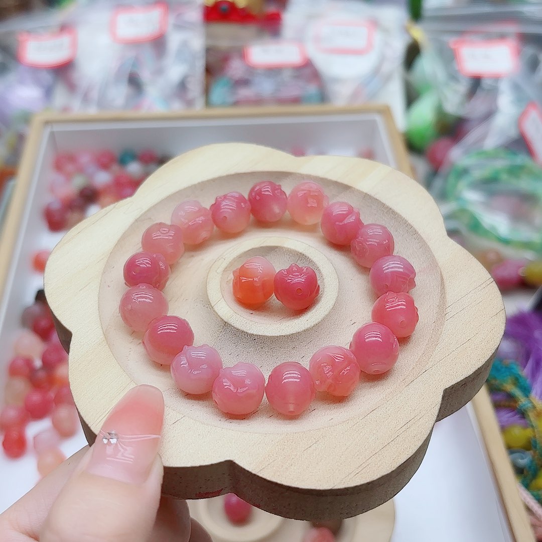 开***冰玛瑙/玉髓未镶嵌手链盐源18