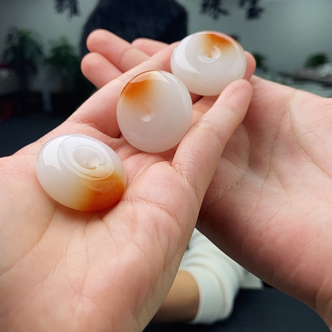 石英质玉（金丝玉）未镶嵌平安扣 颜色多样性发拍一发一