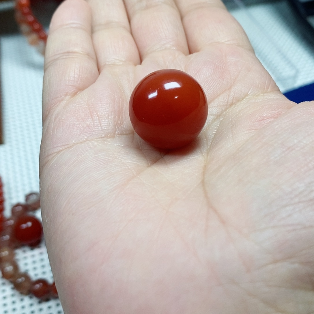 南红玛瑙未镶嵌单珠卡20