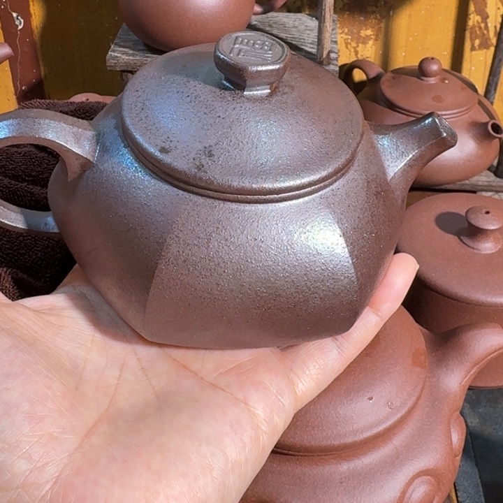 茶壶紫砂柴烧福字石瓢300cc