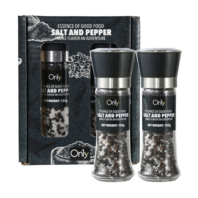 ON1Y 进口 黑胡椒盐双瓶装 152g*2厨房调料