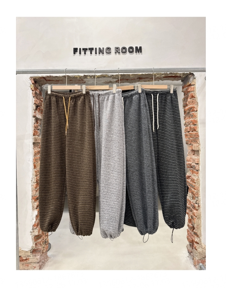 “条纹”羊毛两穿休闲裤