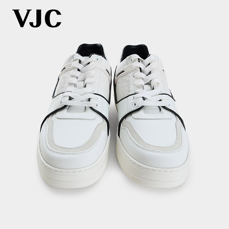 VJC夏季新款男装时尚百搭牛皮革休闲鞋潮流增高减震B24BW1906