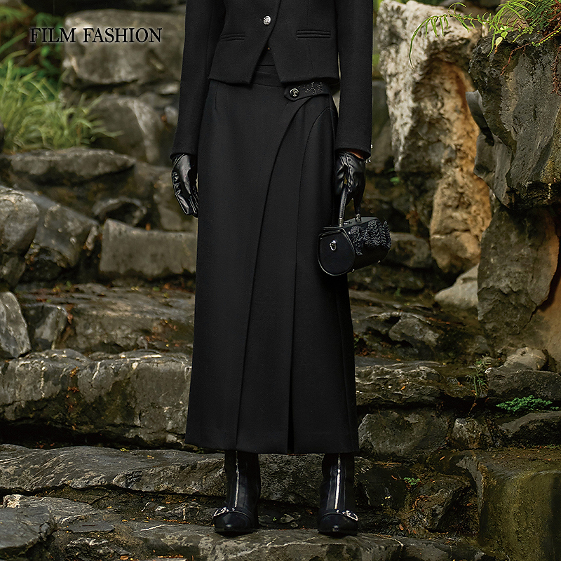 【白姐专属】新款长款呢子半截裙显瘦裙子FEEQ143540