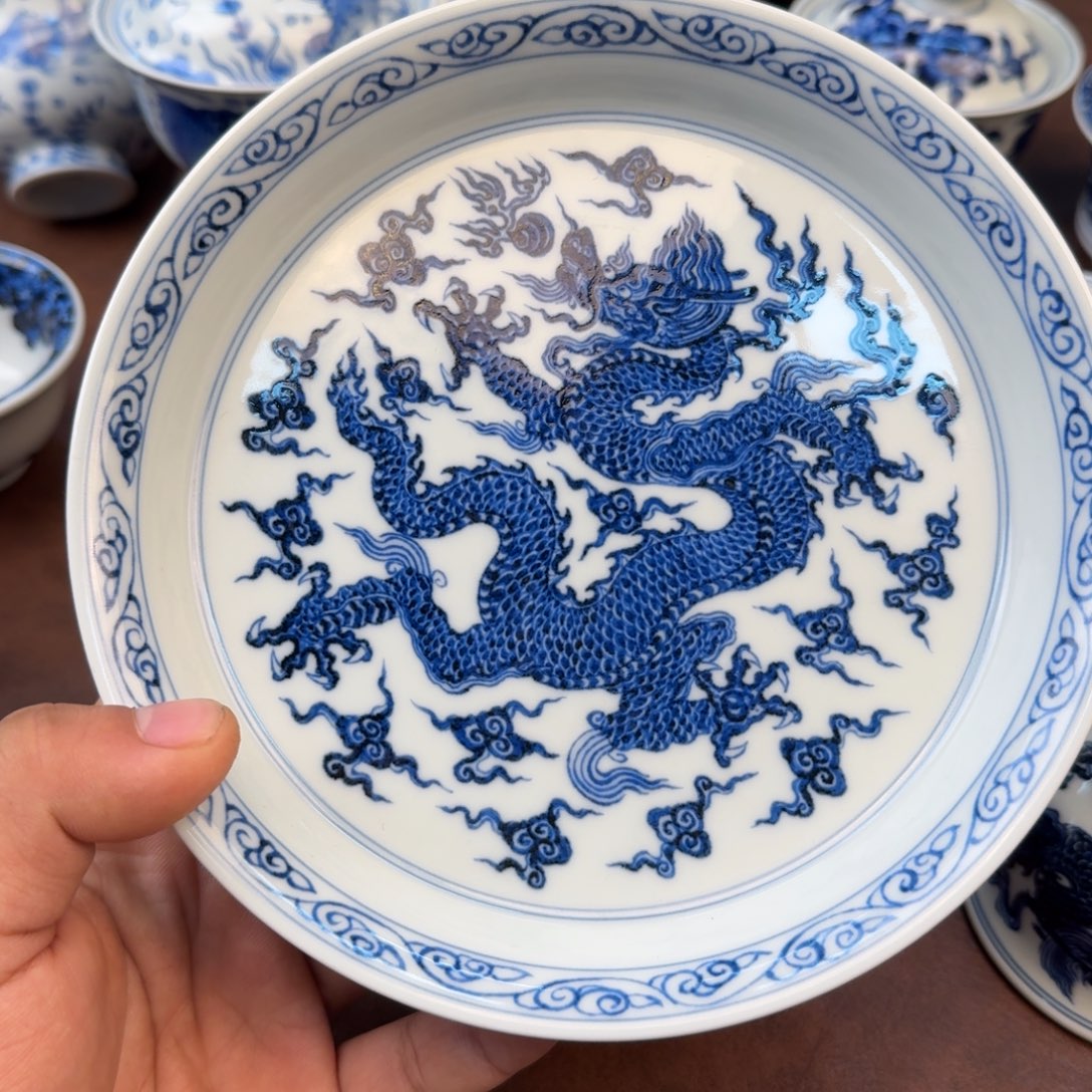 M***李摆件陶龙门湖承手绘