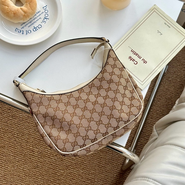 95新 GUCCI/古驰 经典老花腋下hobo单肩包