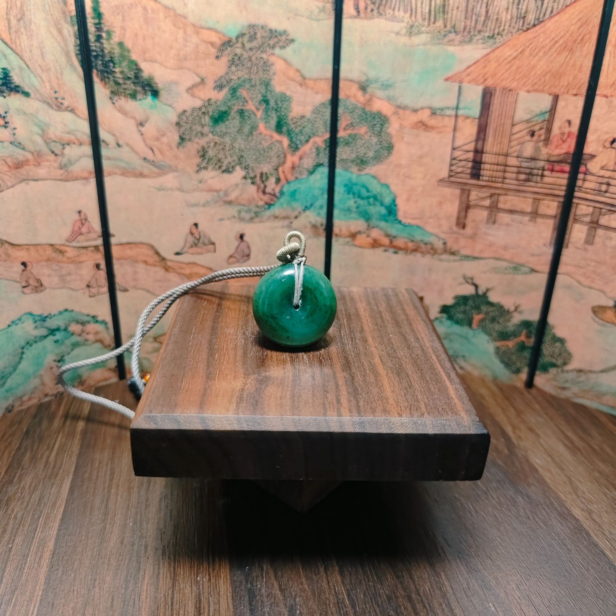 N和田玉碧玉平安扣吊坠0811