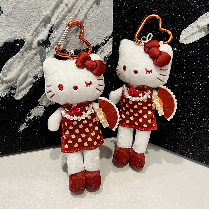 旗袍长腿 香港电玩限定长腿kitty挂件 女孩包包挂饰挂件
