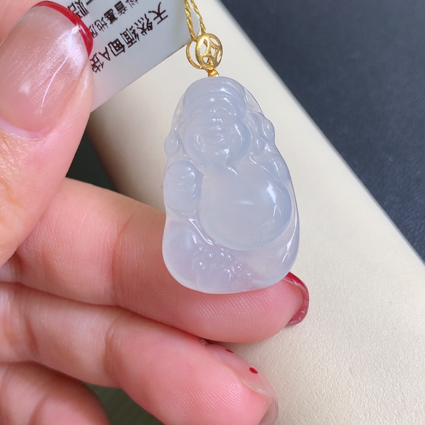 【闪购商品】翡翠颈饰18K金镶嵌财神
