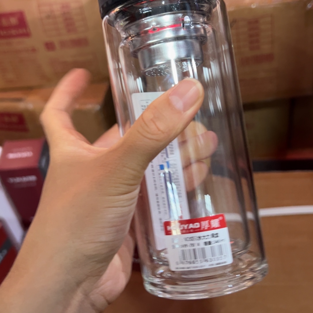 厚耀双层玻璃杯340玻璃杯微瑕玻璃杯