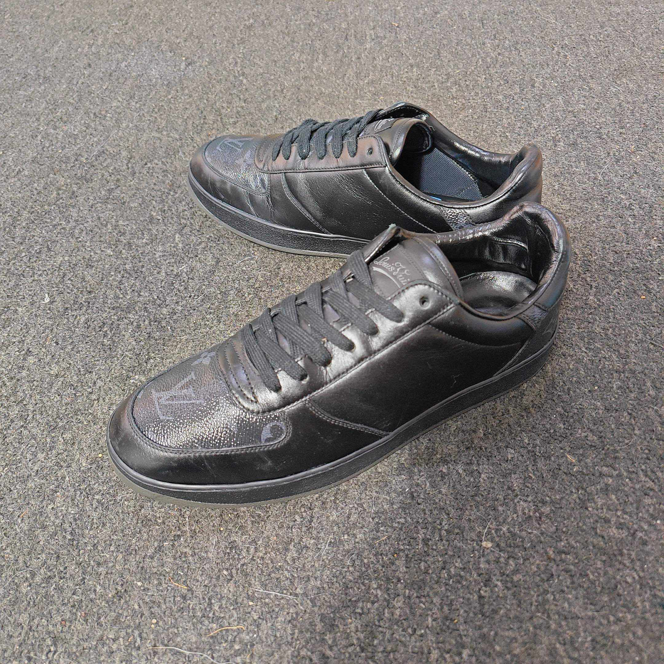 95新 LouisVuitton/路易威登 Rivoli 黑色板鞋41码98新公价14500