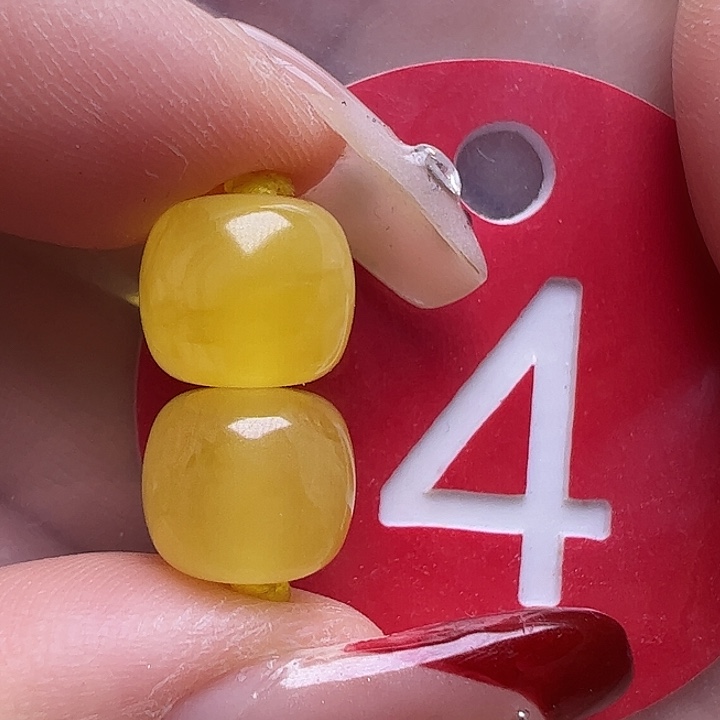 蜜蜡未镶嵌珠宝奇石9mm鸡油黄老型