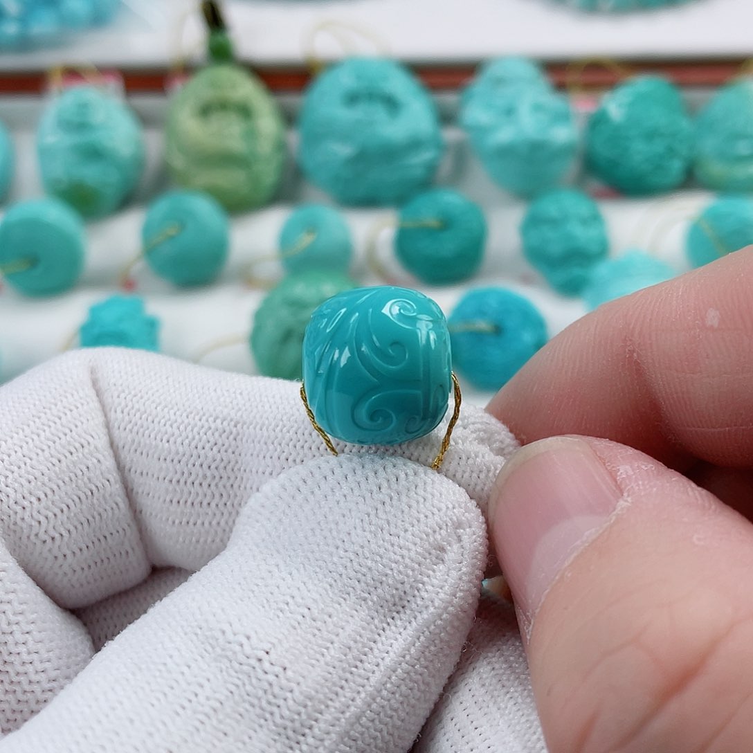 绿松石车挂未镶嵌直径14