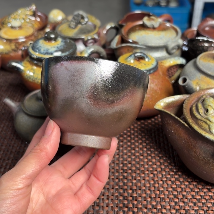 紫砂茶杯火痕大杯