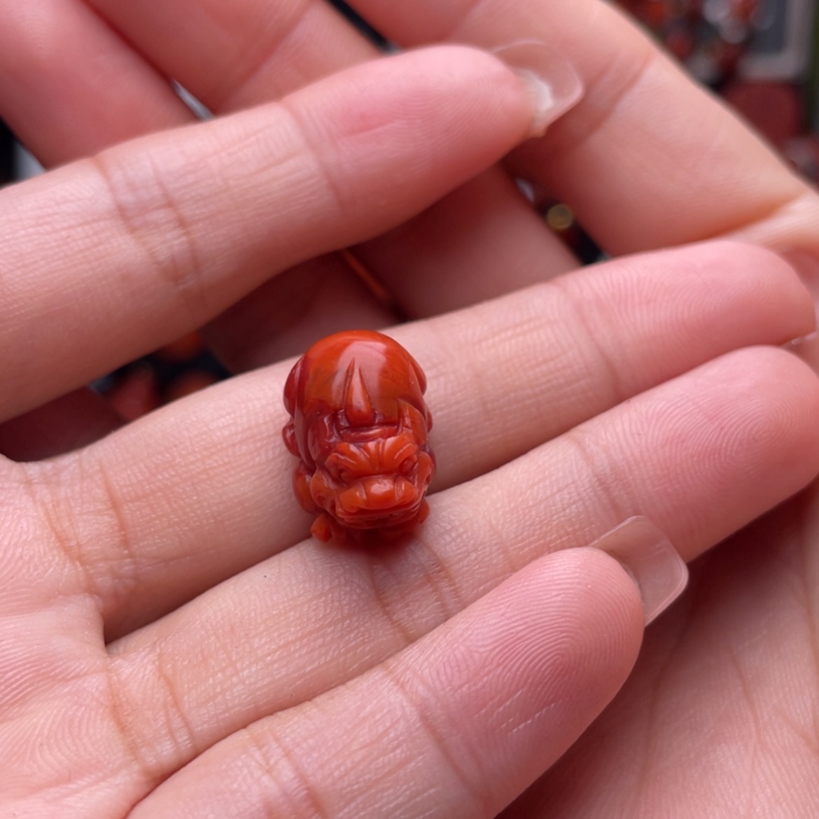 【闪购商品】南红玛瑙通孔貔貅未镶嵌