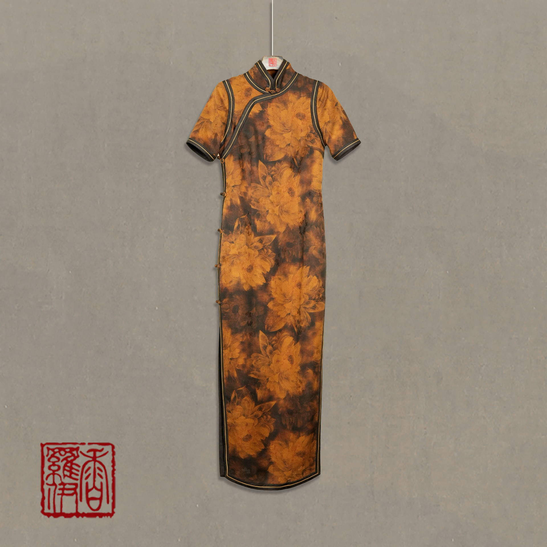 【金蕊缠枝】传统复古中式提花旗袍