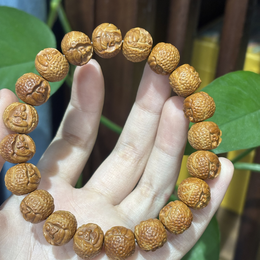 近13mm双面无相佛桃核手串DSFY
