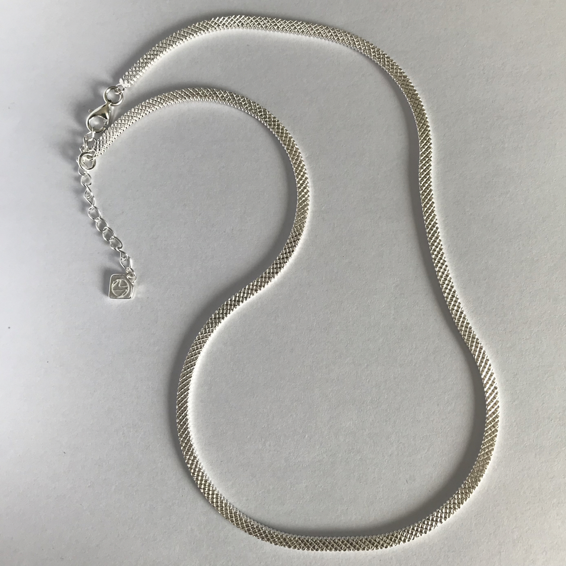 链子925银 高级重工纯银车花菱形蛇骨项链银色轻奢时尚锁骨链