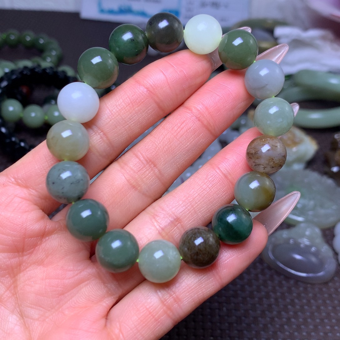 和田玉未镶嵌手串卡12