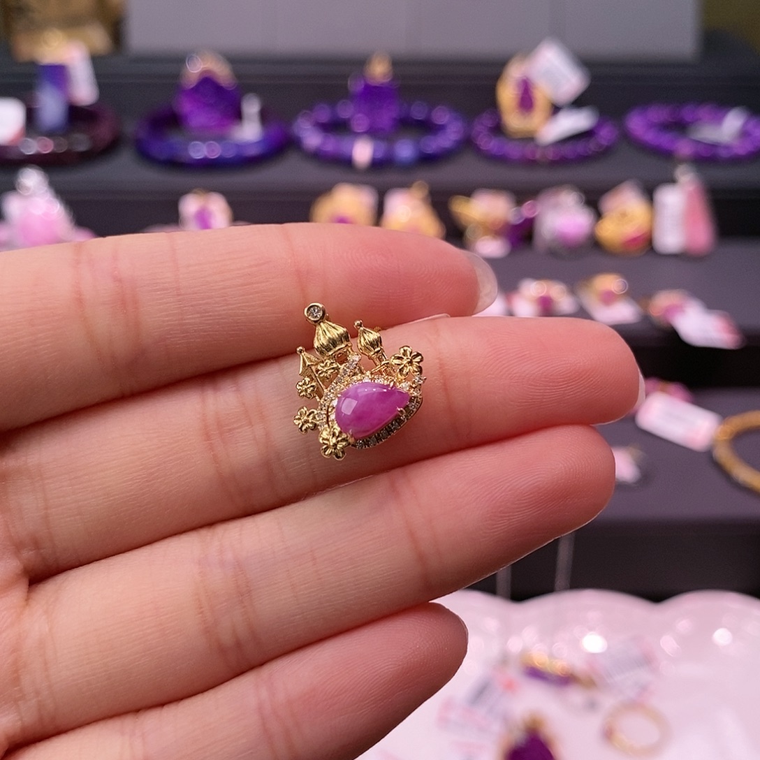 苏纪石（舒俱来）18K金镶嵌吊坠(不含链)