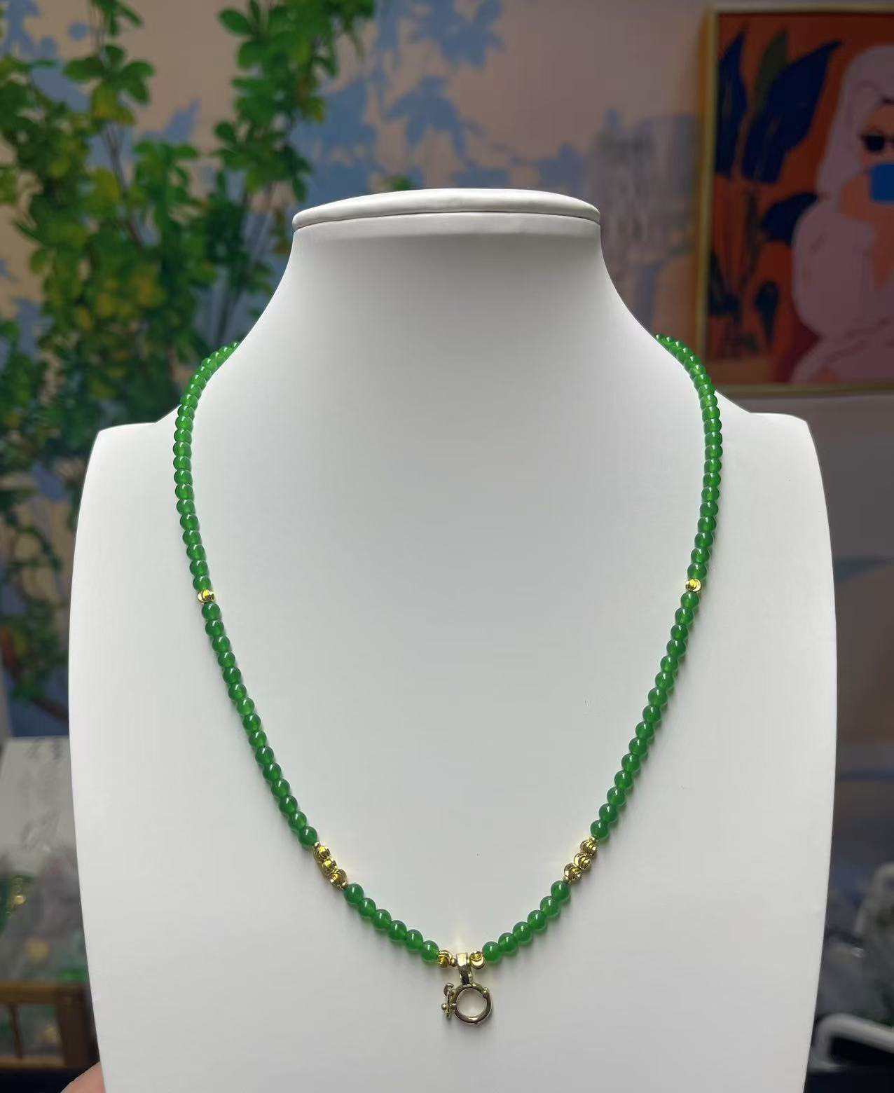 翠绿色项链4.5mm