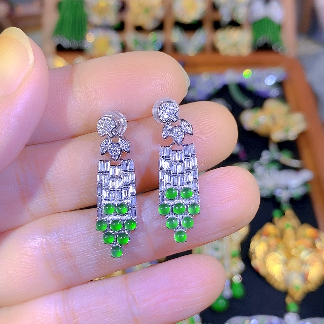 吊坠(不含链)银S925镶嵌翡翠