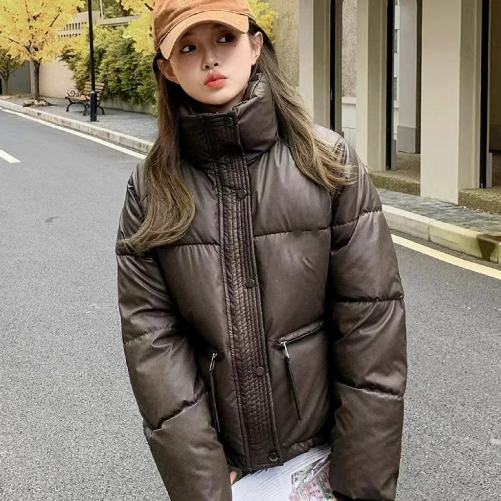 6-8运补25新款免洗棉服女立领加厚保暖冬季短款小个子棉衣外套