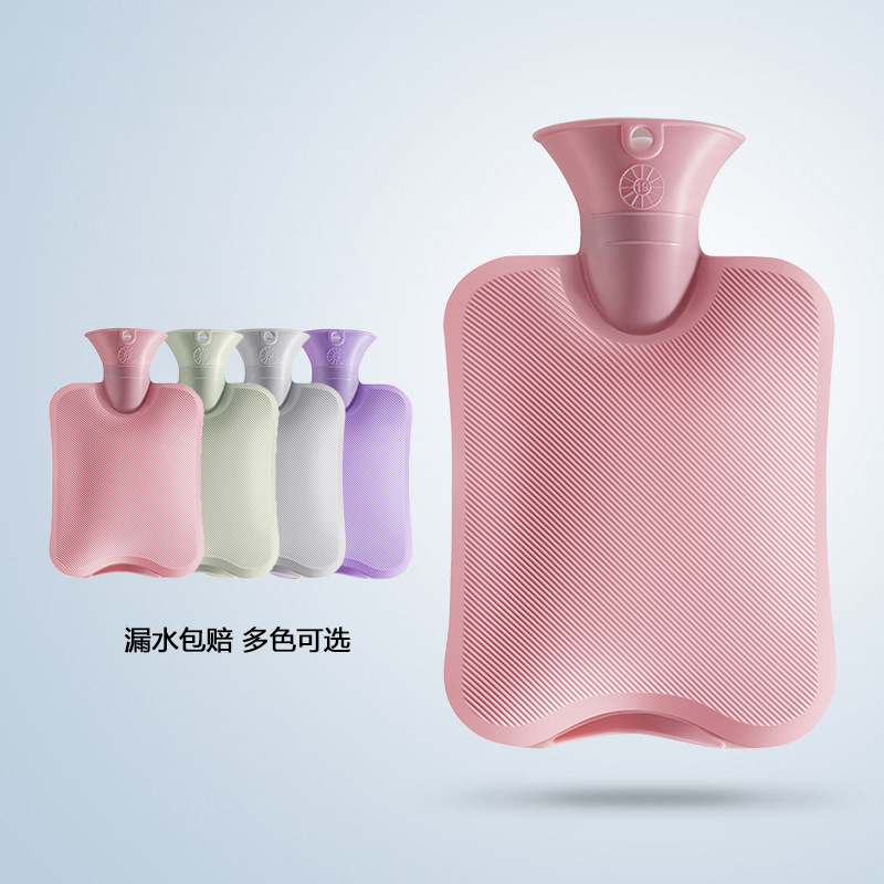 热水袋注水暖手热敷肚子暖脚神器可爱水晶绒布套安全防爆500ML100