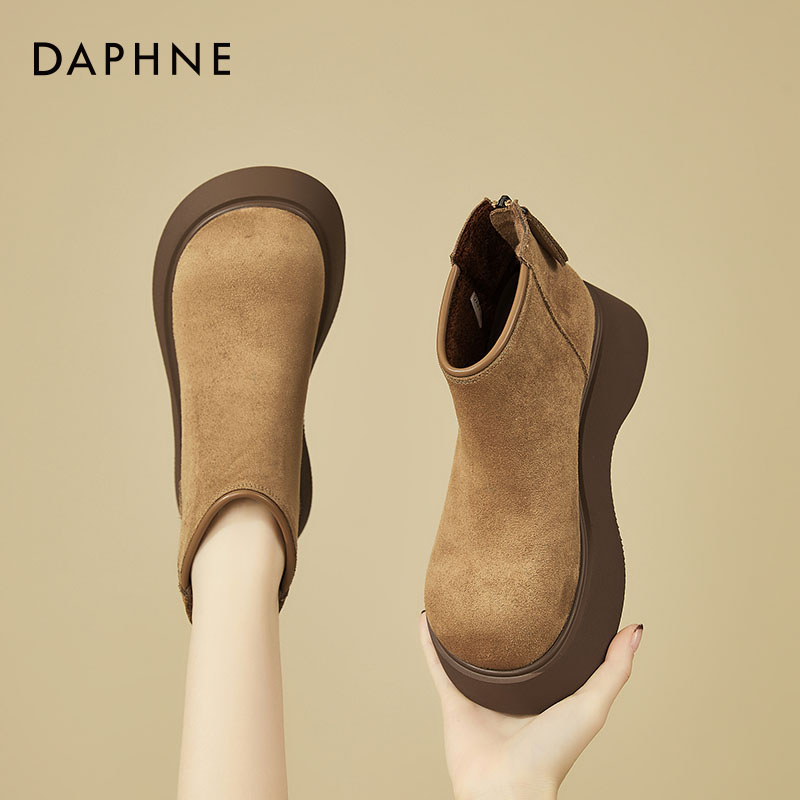 达芙妮厚底勃肯短靴女款2025年秋冬复古气质加绒英伦风马丁靴