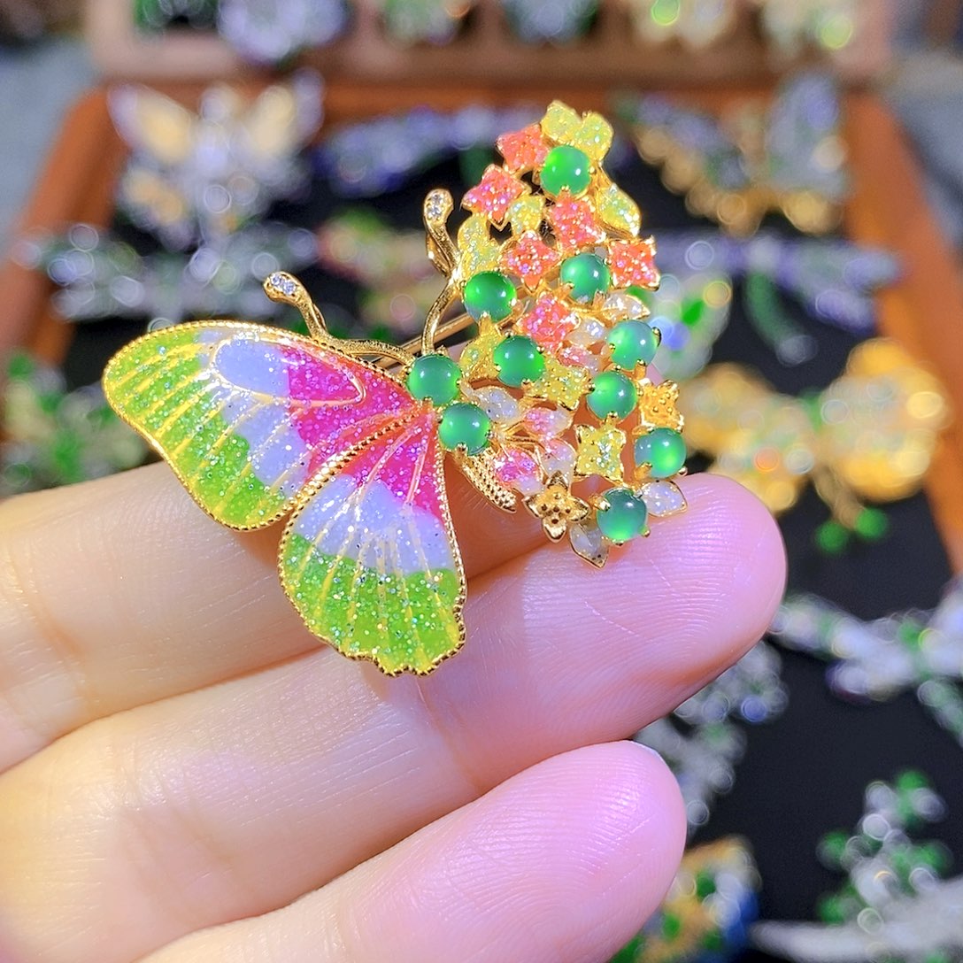 吊坠(不含链)银S925镶嵌翡翠