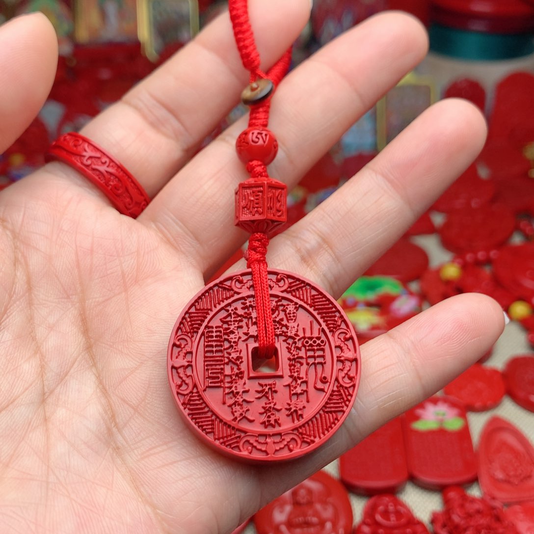 天然辰砂工艺品朱砂钥匙扣