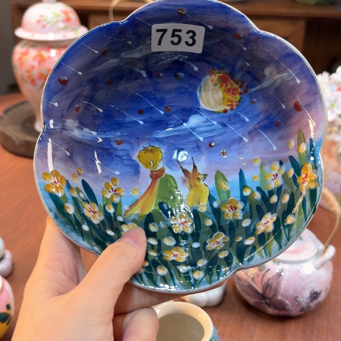 景德镇手绘高温釉下彩陶瓷茶具