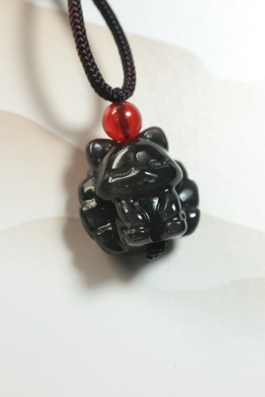 天然黑曜岩九尾狐-JY009-新人福利