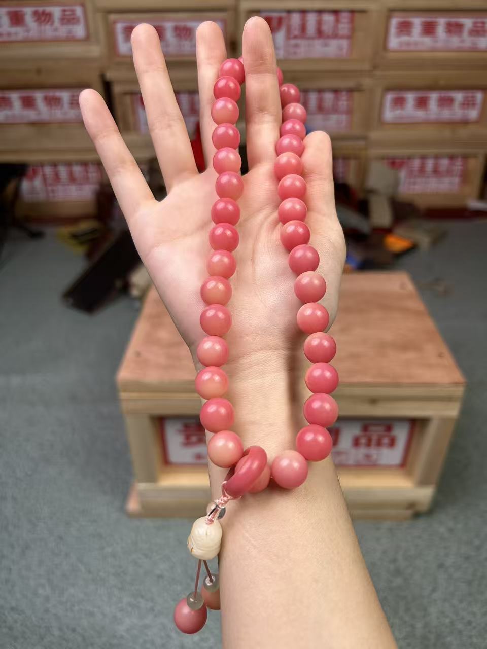 精品手串S-1001 粉菩提双圈无礼盒无证书