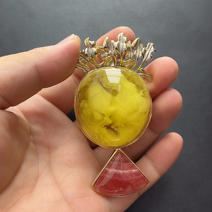 琥珀未镶嵌裸石吊坠