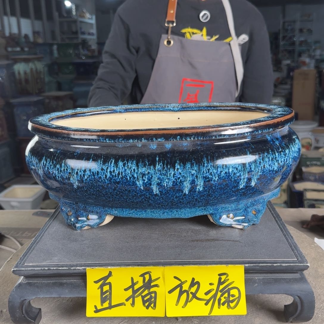 石湾花盆内长29，内深9打磨痕迹