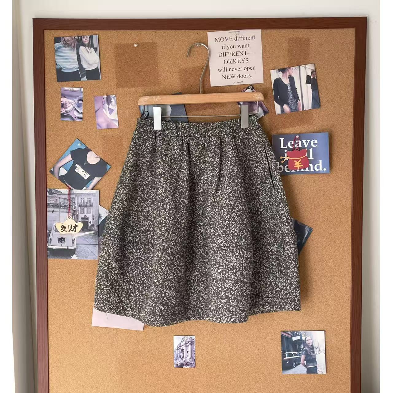 超级超级好看  小碎花加绒A字显瘦蛋糕裙半裙