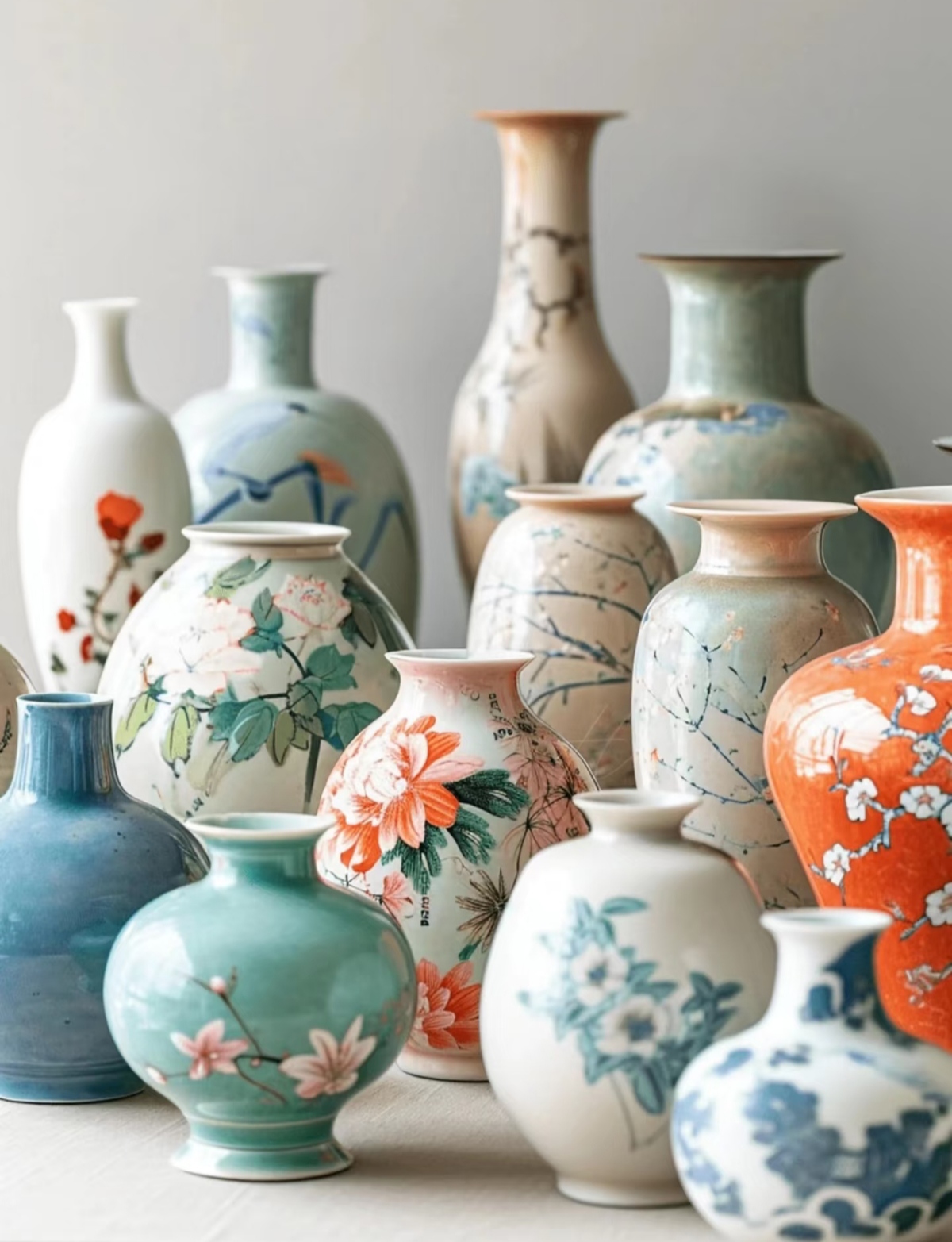 ins风陶瓷小花瓶卧室客厅水培植物插花干花手工装饰品