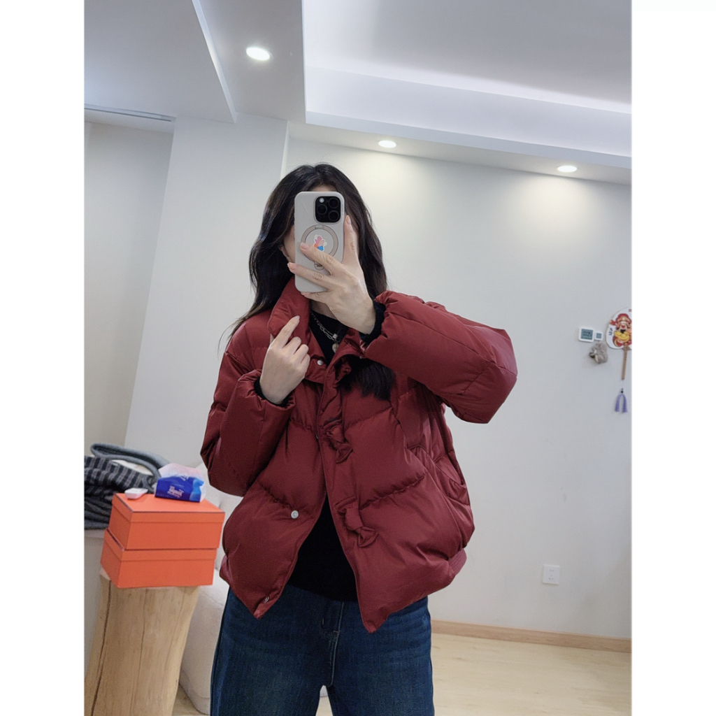 鸿运小面包蝴蝶结设计时尚洋气羽绒服外套2025