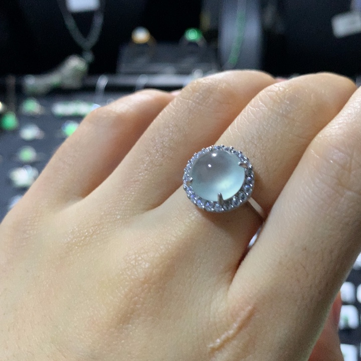 翡翠银S925镶嵌戒指