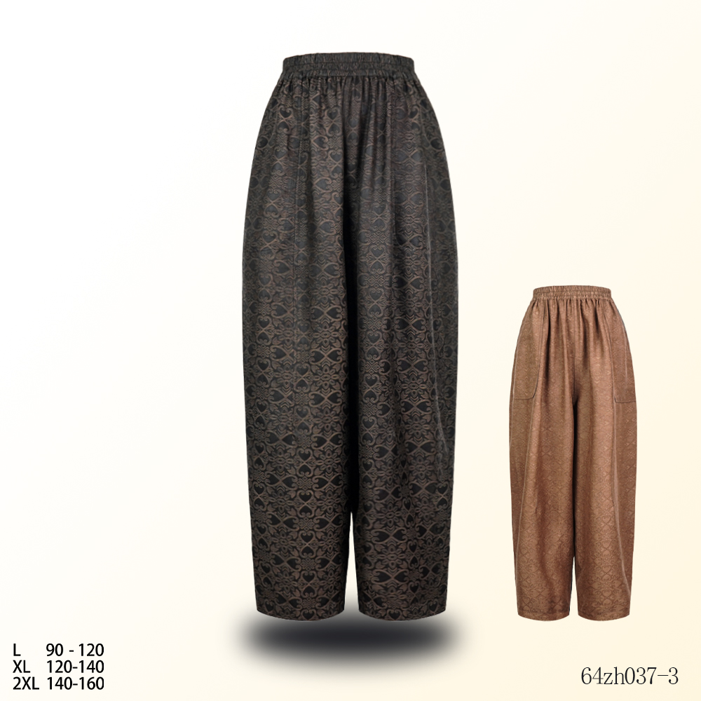LL2025新款弹力腰时尚优雅重磅双面双穿休闲裤花苞裤 64zh037-3