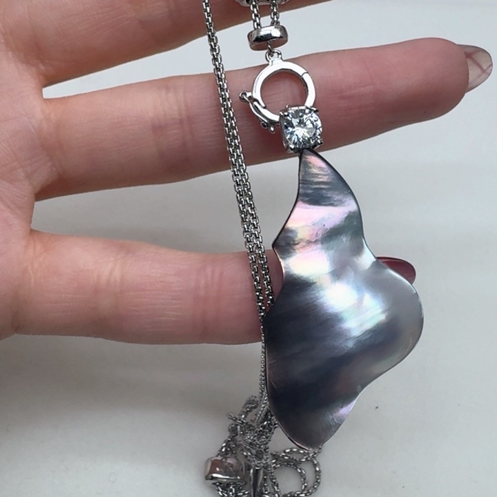 拼合珍珠（马贝珠）颈饰银S925镶嵌