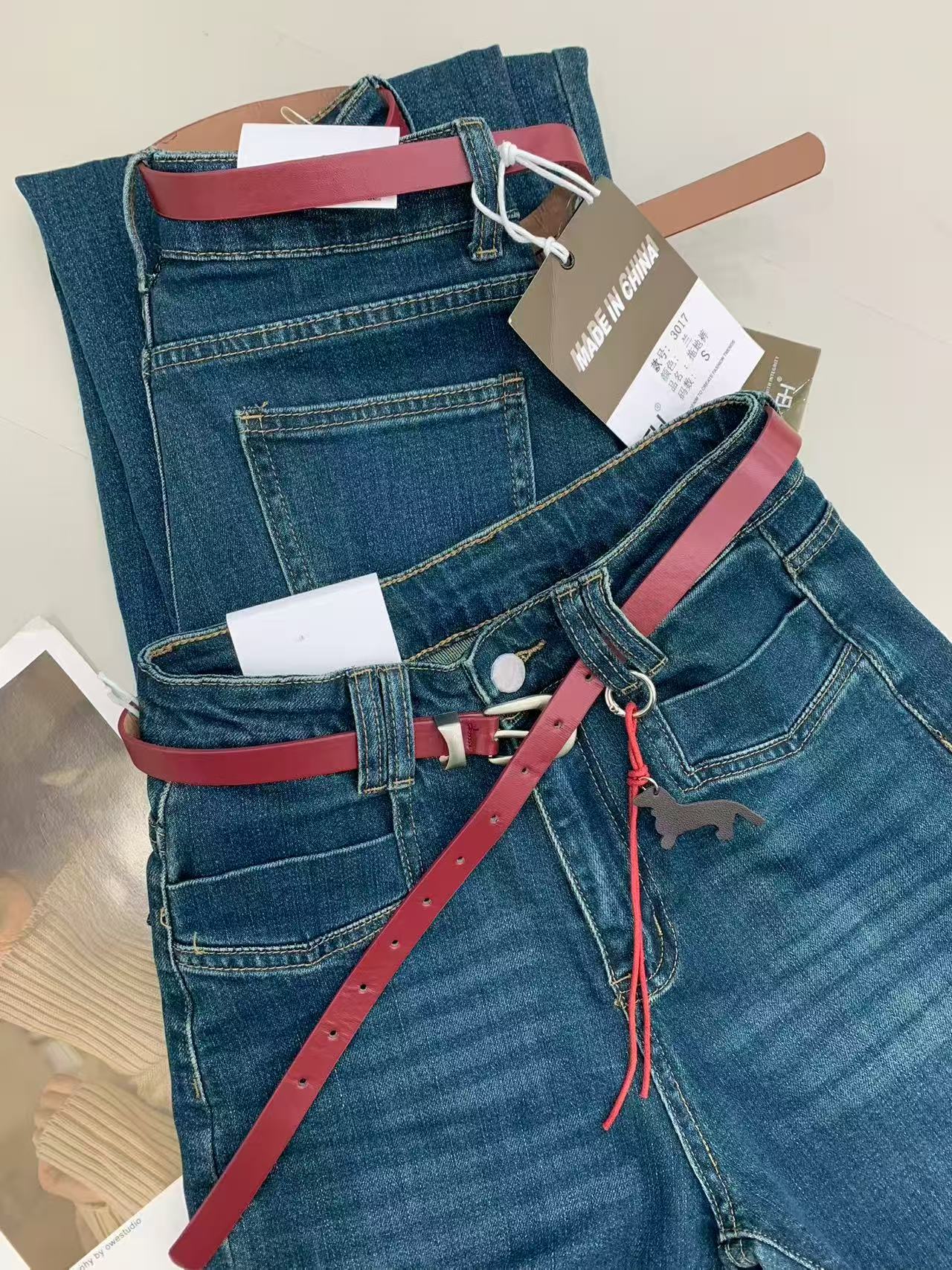 十三行品牌撤柜牛仔自带高端皮带随机一条