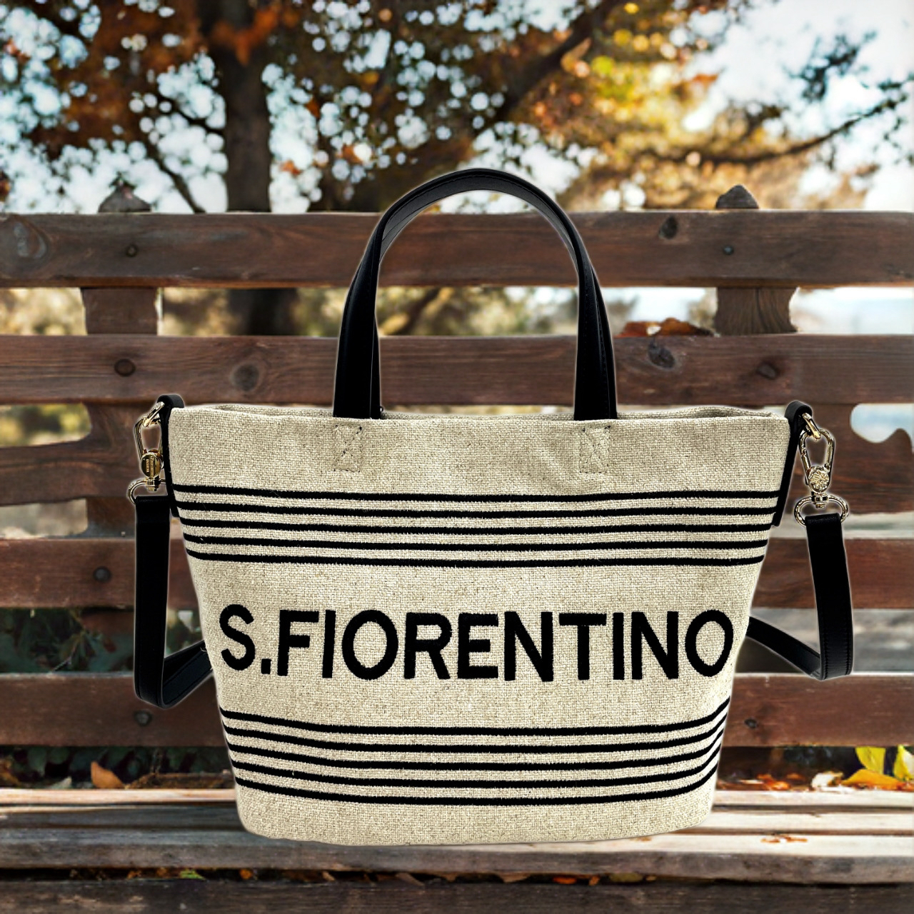 磁扣线条双根单根条纹纯色单肩包手拎包托特包温婉风